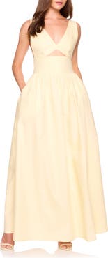 Susana Monaco Cutout Detail Cotton Poplin Maxi Dress