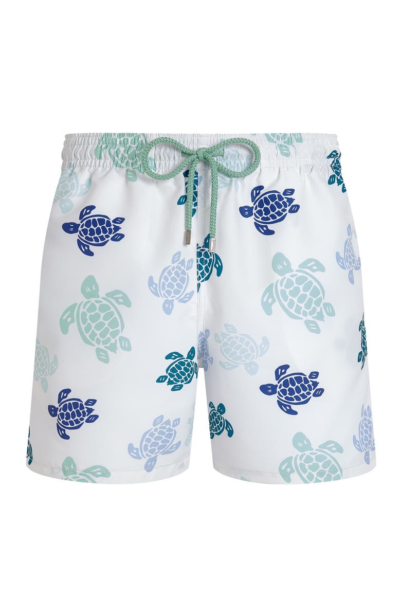 Vilebrequin Men Swim Shorts Tortues Multicolores, Main, color, White