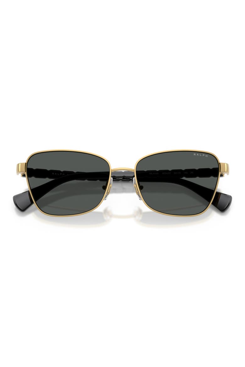 56mm Oversize Gradient Irregular Sunglasses, Alternate, color, SHINY GOLD / GREY GRADIENT