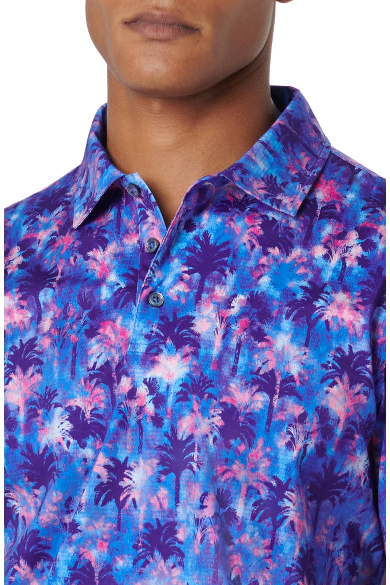 Victor OoohCotton® Palm Tree Print Polo, Alternate, color, ORCHID
