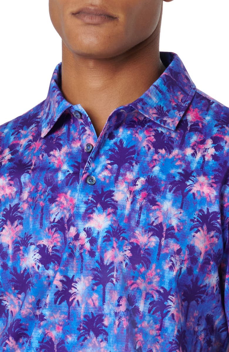 Bugatchi Victor OoohCotton<sup>®</sup> Palm Tree Print Polo, Alternate, color, Orchid