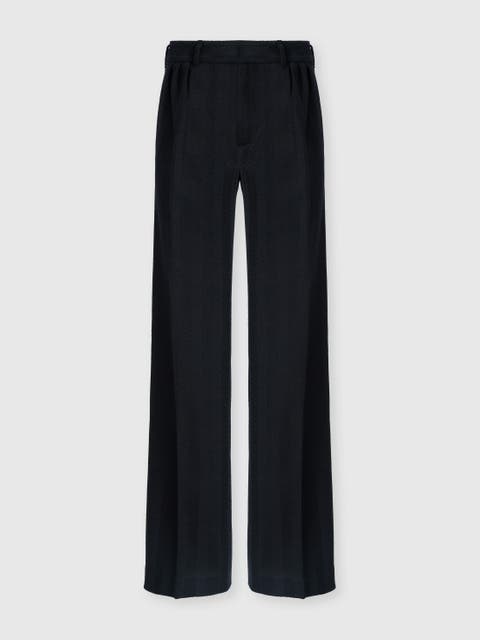 Tone-on-tone Zigzag Cotton And Viscose Classic Trousers