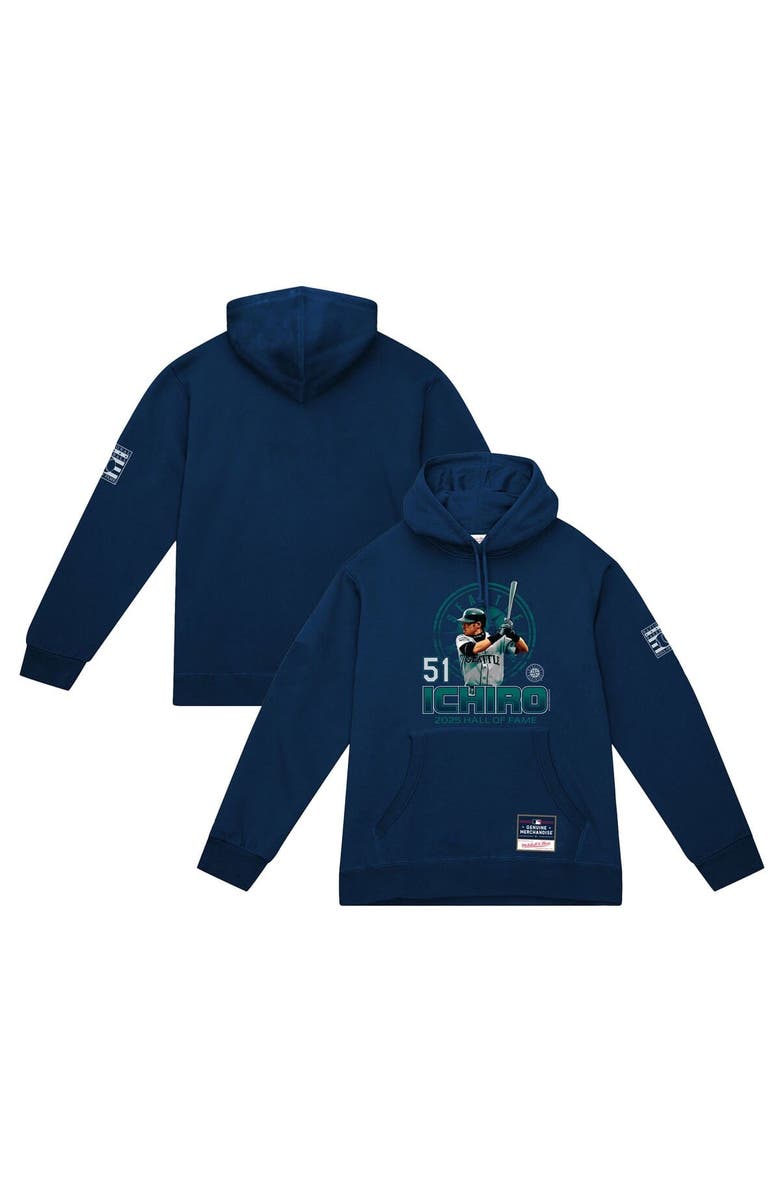 Mitchell & Ness Men's Mitchell & Ness Ichiro Suzuki Navy Seattle Mariners Hall of Fame Hitter Hoodie, Alternate, color, Navy