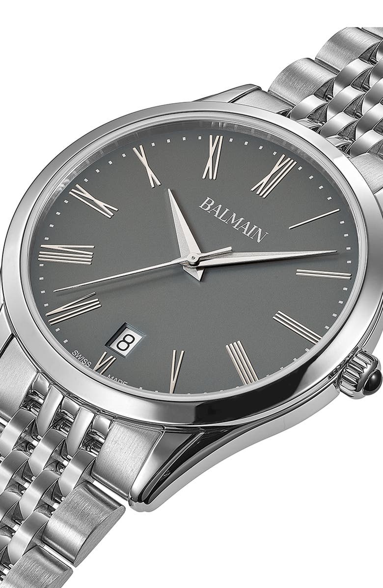 Balmain Classic R Grey Bracelet Watch, 41mm, Alternate, color, Stainless Steel