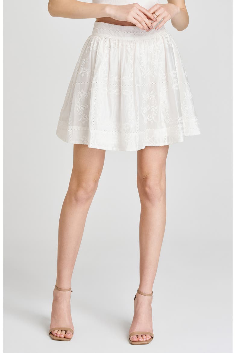 Rosalie Embroidered Miniskirt, Main, color, EGGSHELL