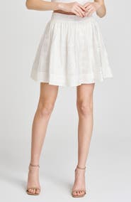 WAYF Rosalie Embroidered Miniskirt
