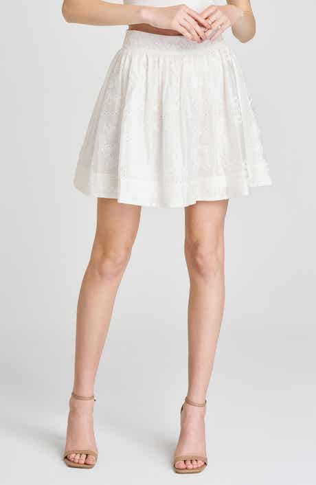 WAYF Rosalie Embroidered Miniskirt