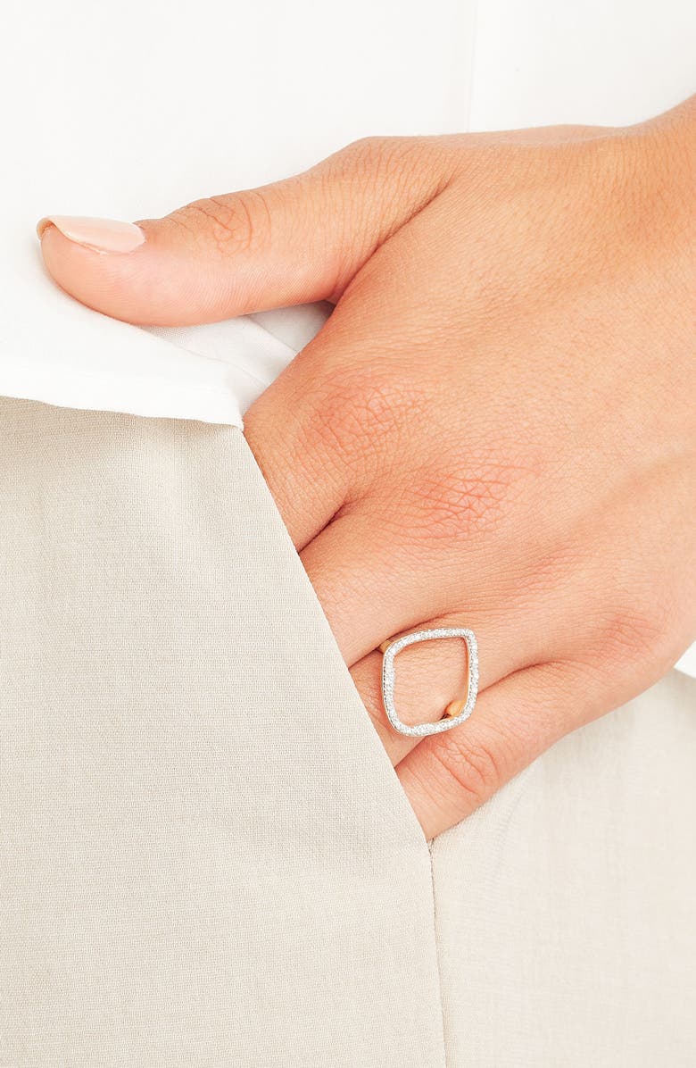 Monica Vinader Riva Hoop Diamond Ring, Alternate, color, Yellow Gold