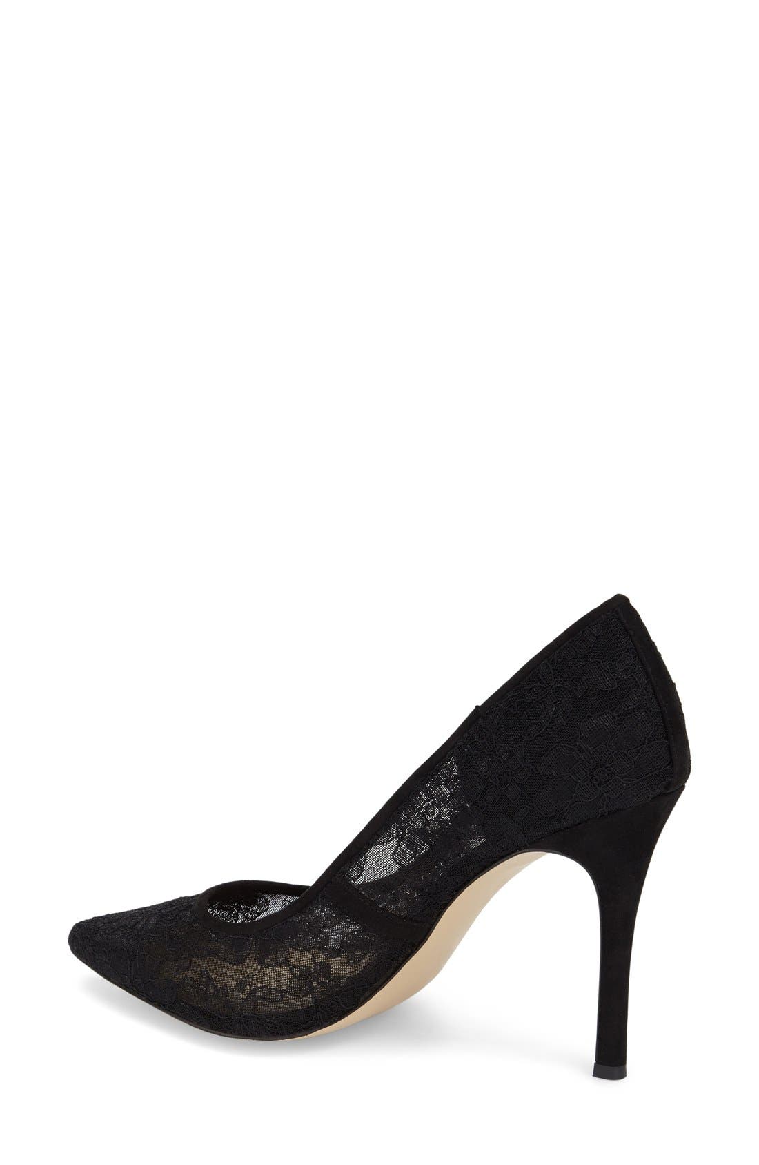 'Treasure' Pointy Toe Pump, Alternate, color, BLACK LACE
