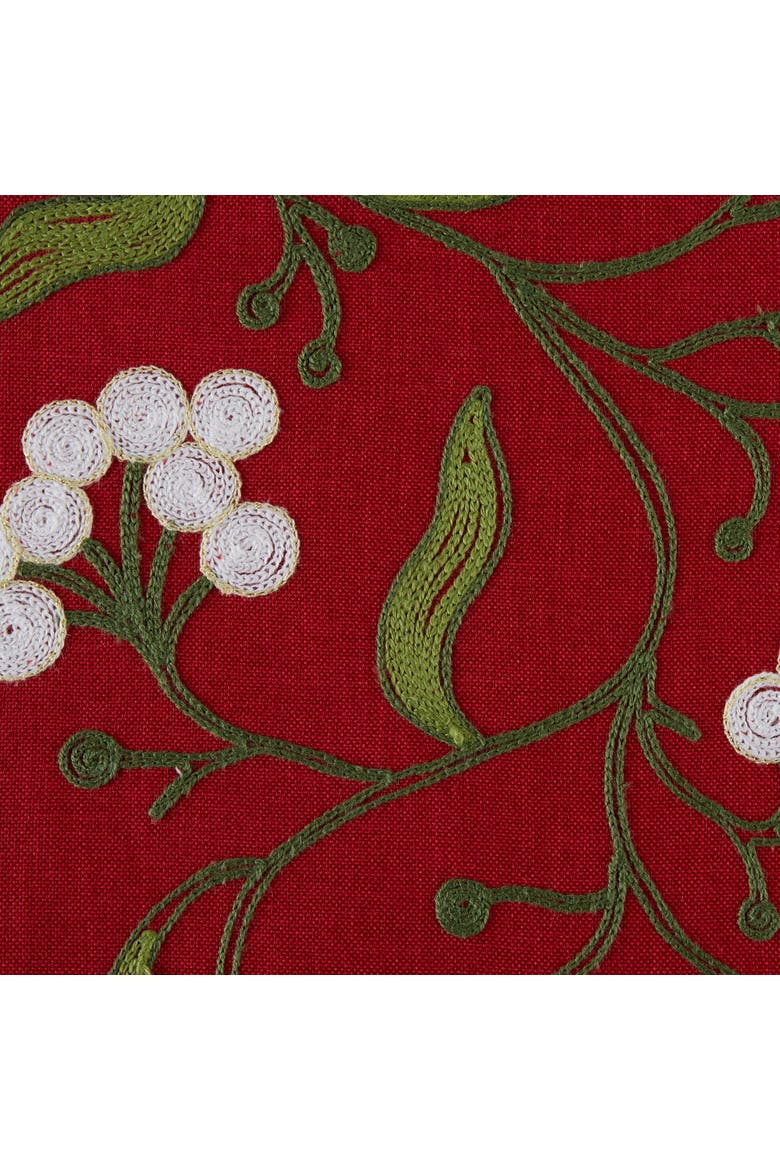 Mistletoe Embroidered Table Runner, Alternate, color, Mistletoe