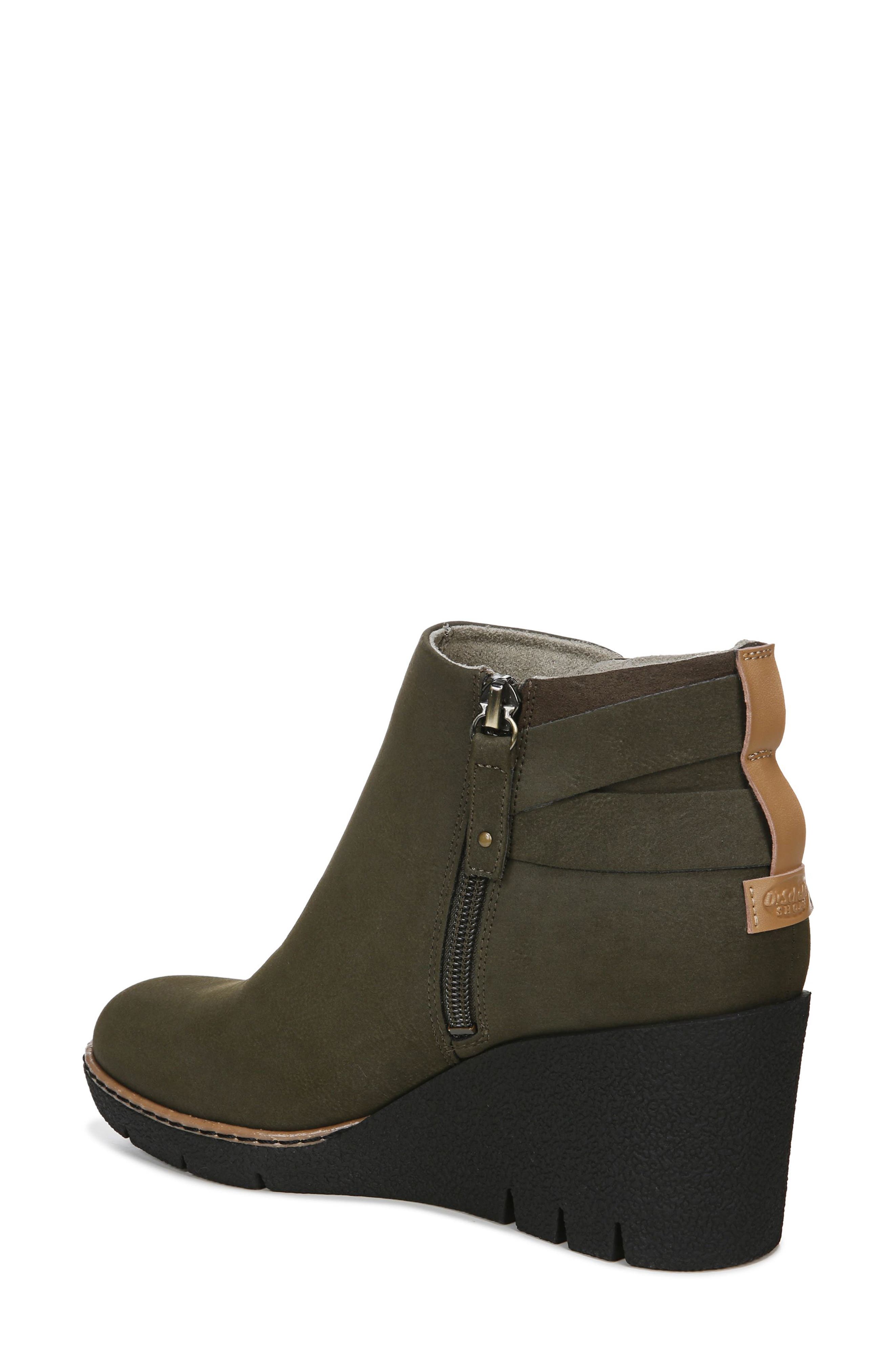 Libi Wedge Bootie, Alternate, color, OLIVE FAUX LEATHER