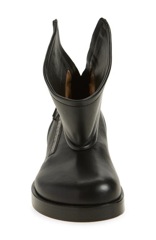 Jw Anderson Biker Foldover Shaft Bootie In 999 Black