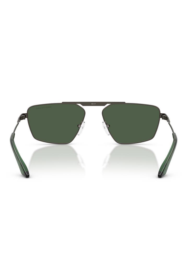 56mm Aviator Sunglasses, Alternate, color, MATTE GREY / DARK GREEN