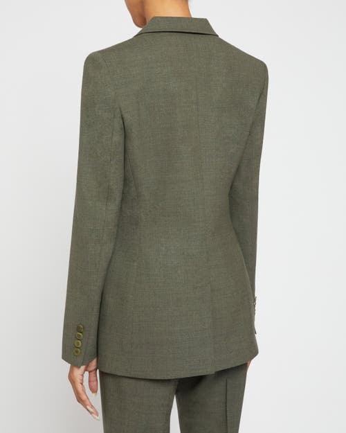Santorelli Erinca Single-breasted Stretch Wool Blazer In Deep Sage