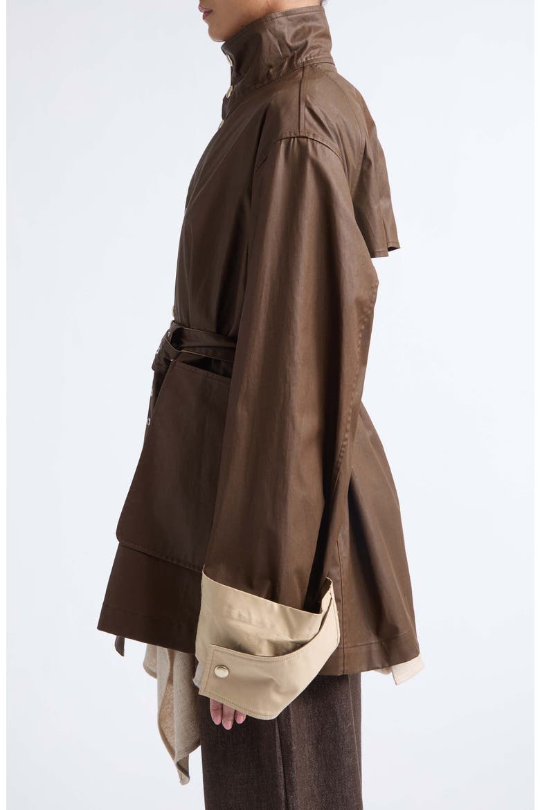 Asha Coated Cotton Coat, Alternate, color, TOBACCO/ RYE