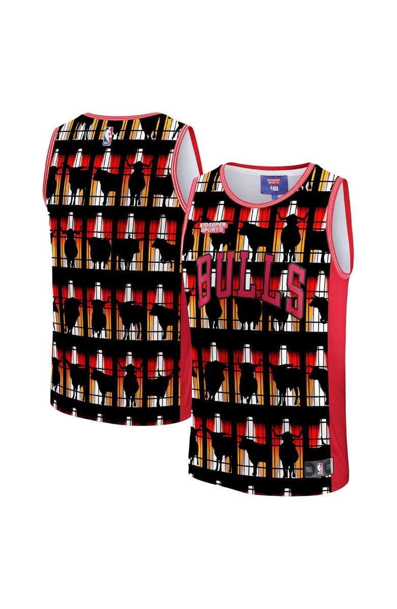 NBA X KIDSUPER Unisex NBA & KidSuper Studios by Fanatics Red Chicago Bulls Hometown Jersey, Main, color, Red