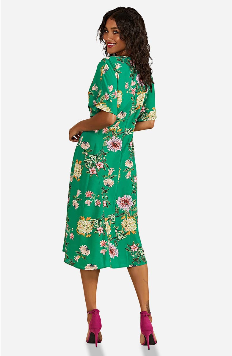 Yumi Floral Midi Dress, Alternate, color, Green