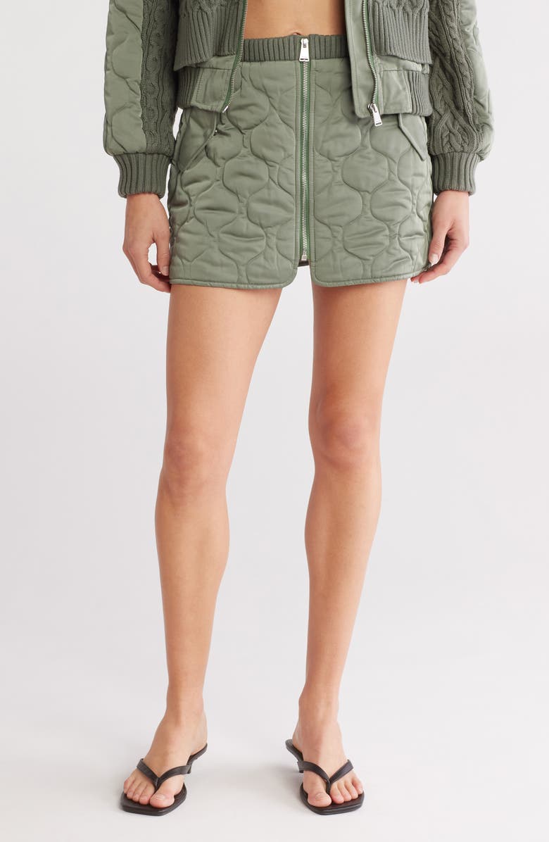 Simkhai Ripley Onion Quilted Miniskirt, Main, color, Park Slope