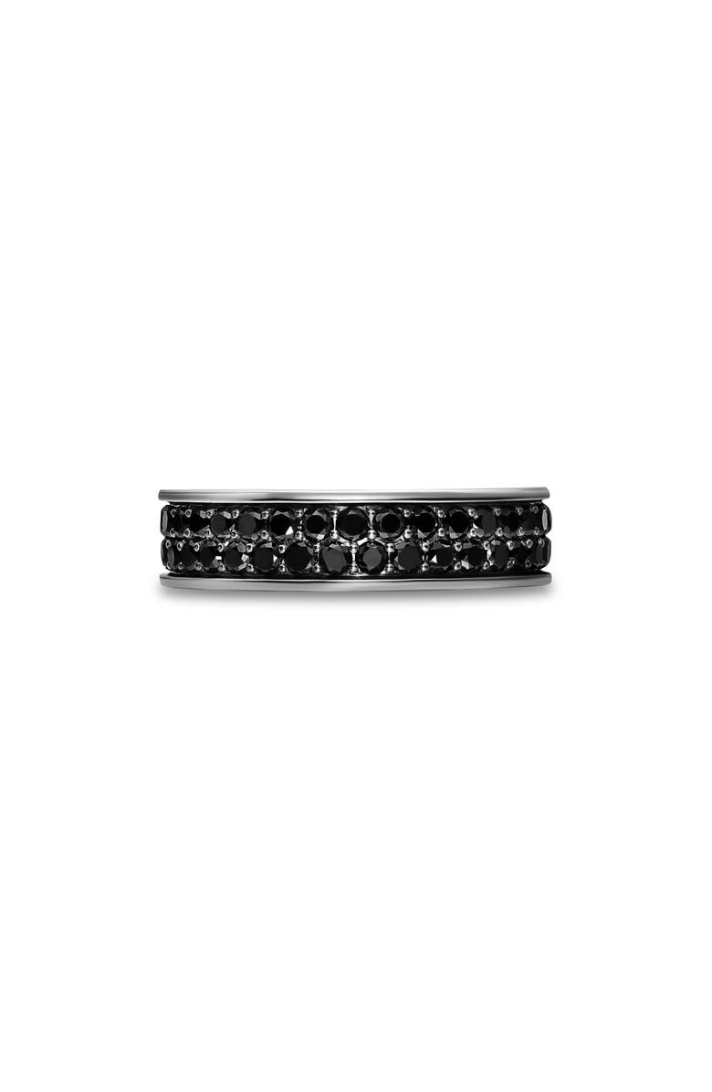 David Yurman Men's Streamline Band Ring in Sterling Silver with Black Diamonds, 6.2mm, Main, color, Silver Pave