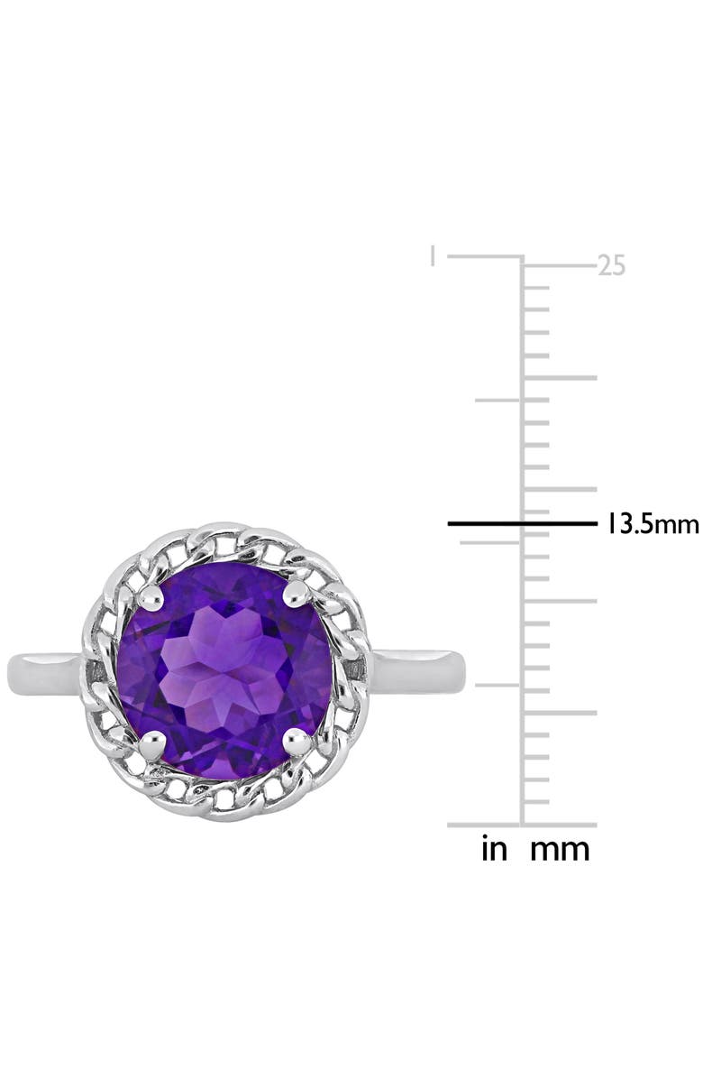 Julianna B. Amethyst Halo Link Ring Sterling Silver, Alternate, color, Amethyst
