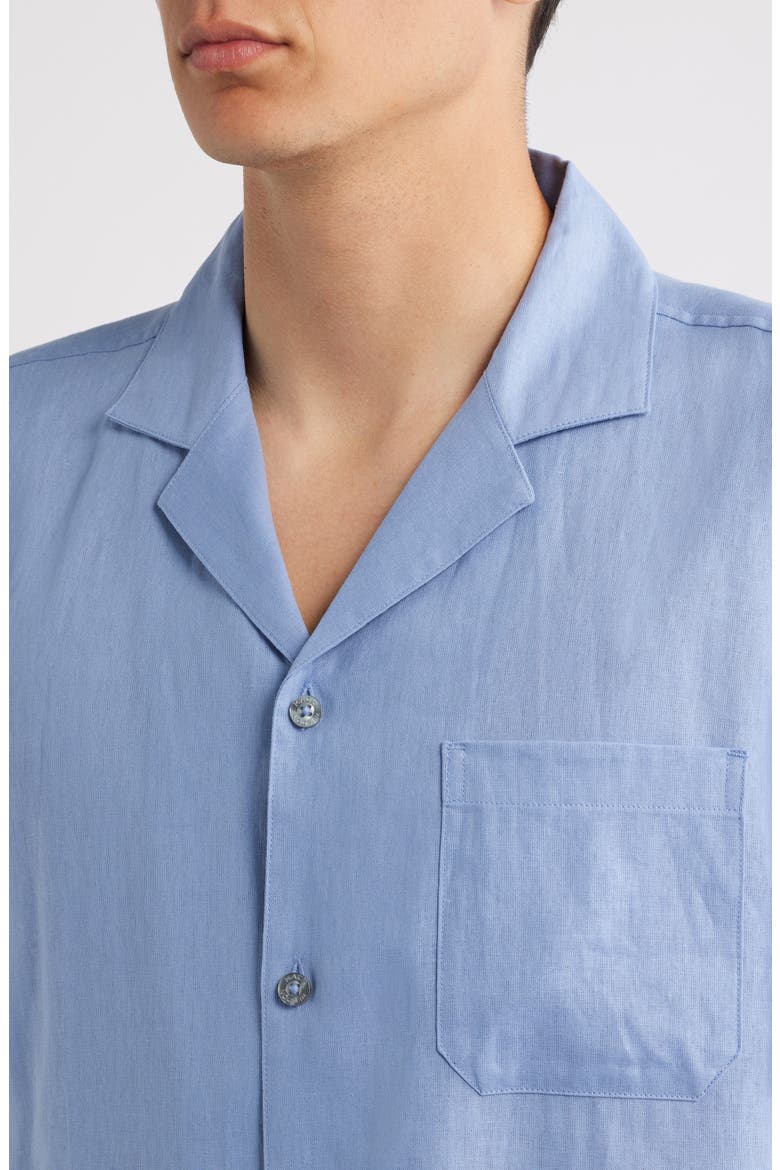 Relaxed Fit Linen Camp Shirt, Alternate, color, DESERT SPRING