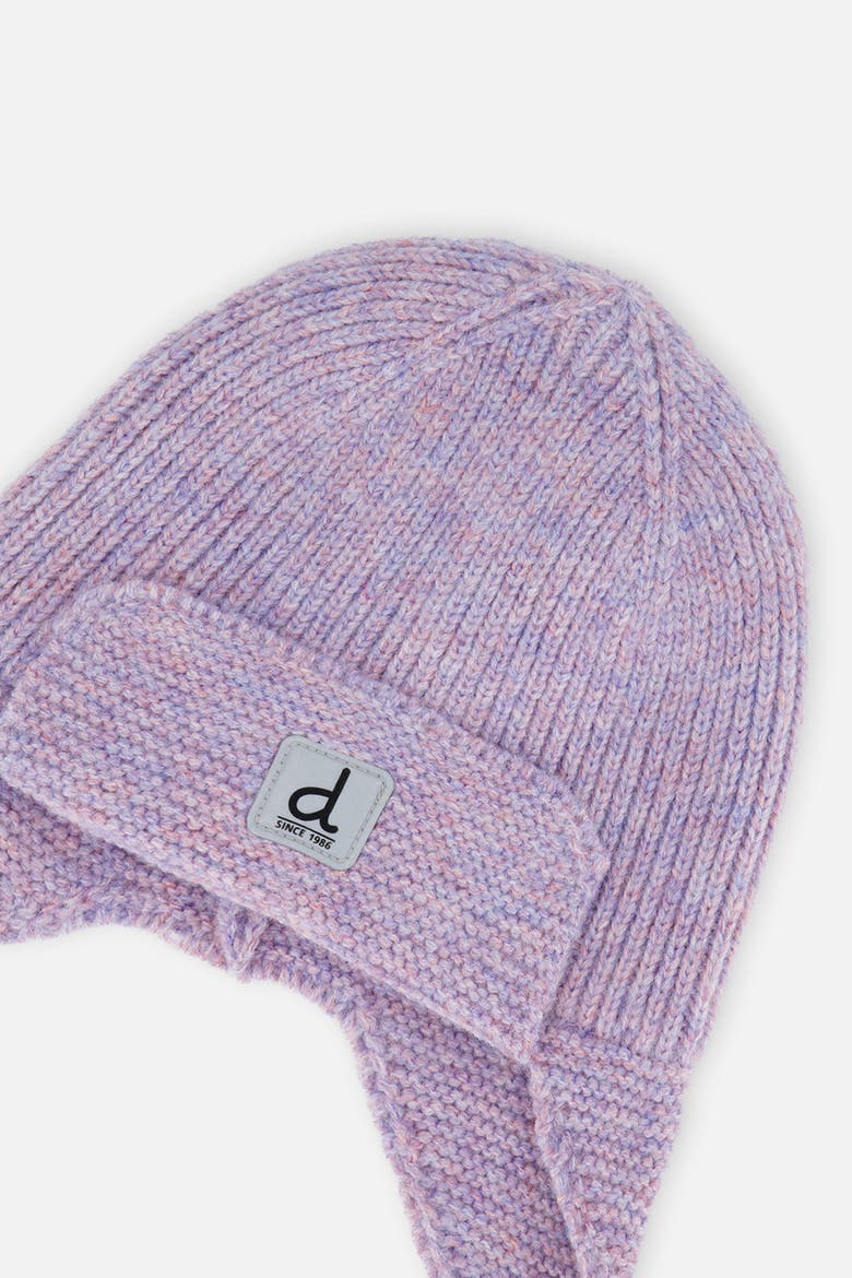 Winter Fleece Lined Earflap Knit Hat with Chin Ties, Alternate, color, Lavender