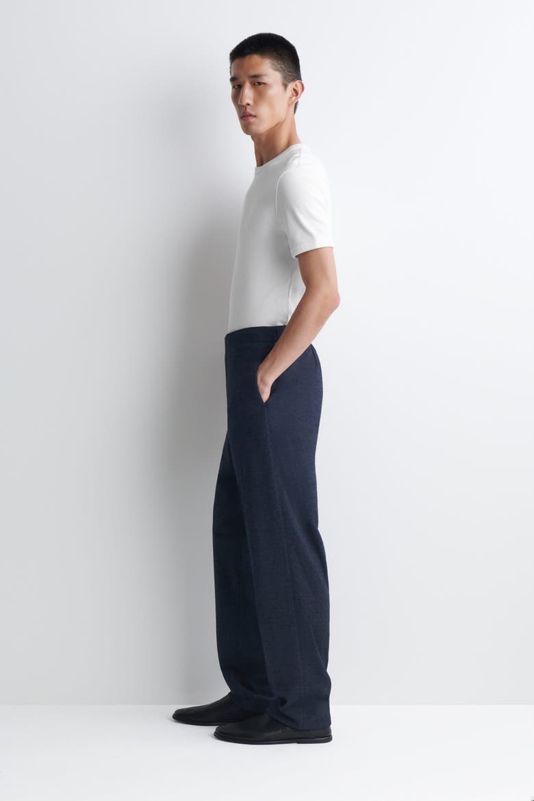 Jersey Relaxed-Fit Straight-Leg Pants, Alternate, color, NAVY MÉLANGE