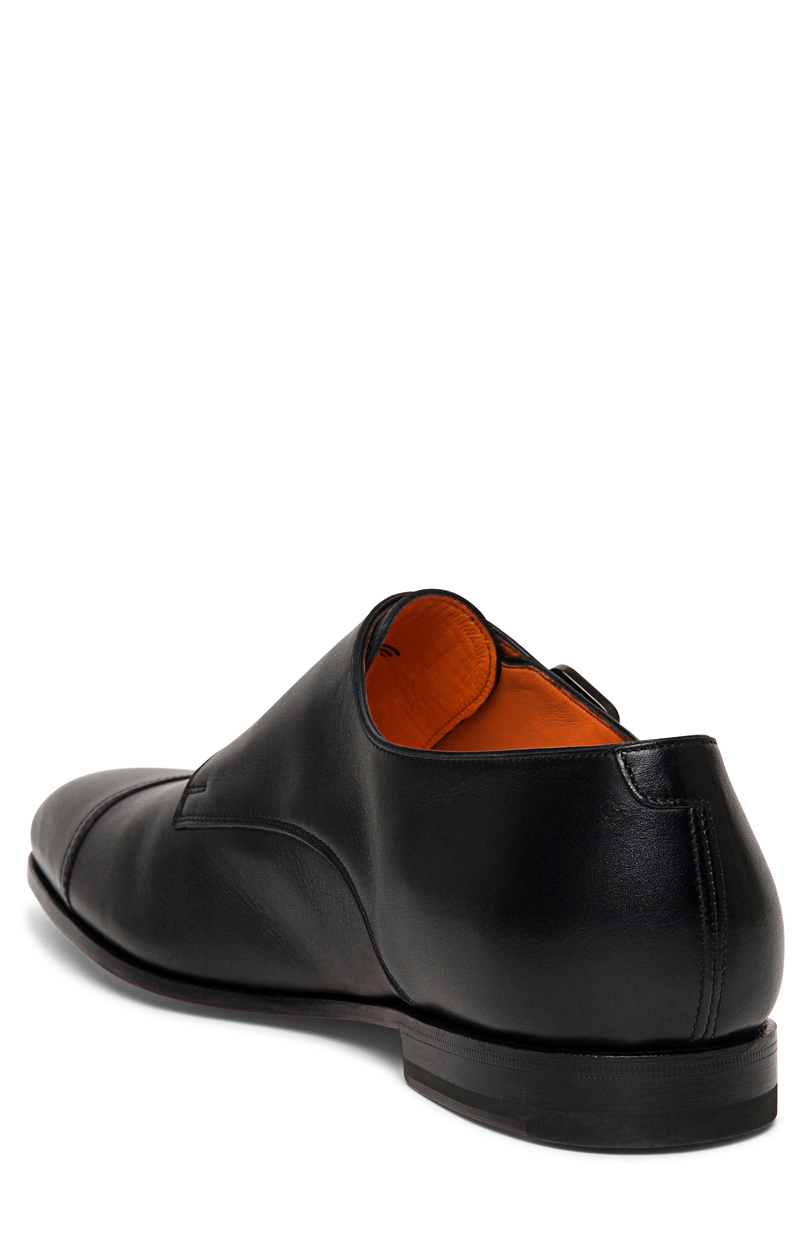 Santoni Daemons Double Monk Strap Shoe, Alternate, color, Black