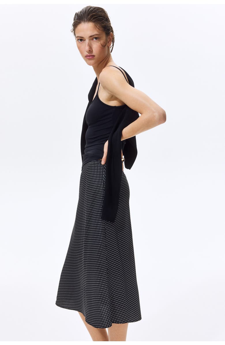H&M Viscose Slip Skirt, Alternate, color, Black/White Dotted