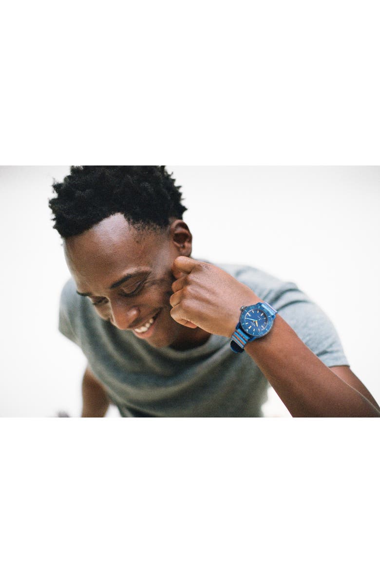 Shinola Sea Creatures Woven Strap Watch, 40mm, Alternate, color, 