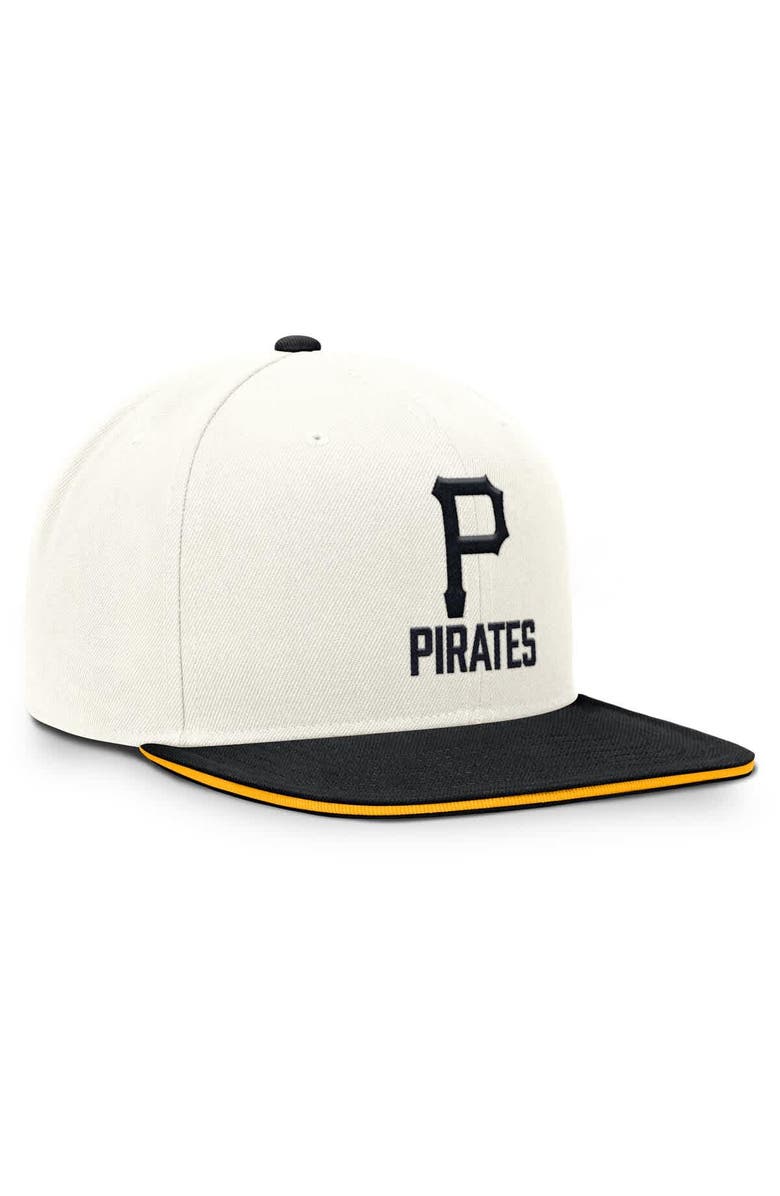 Nike Men's Nike Cream/Black Pittsburgh Pirates Cooperstown Pro Dri-FIT Snapback Hat, Alternate, color, Cream