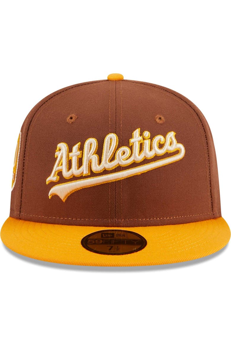 Men's New Era Brown Oakland Athletics Tiramisu  59FIFTY Fitted Hat, Alternate, color, Brown