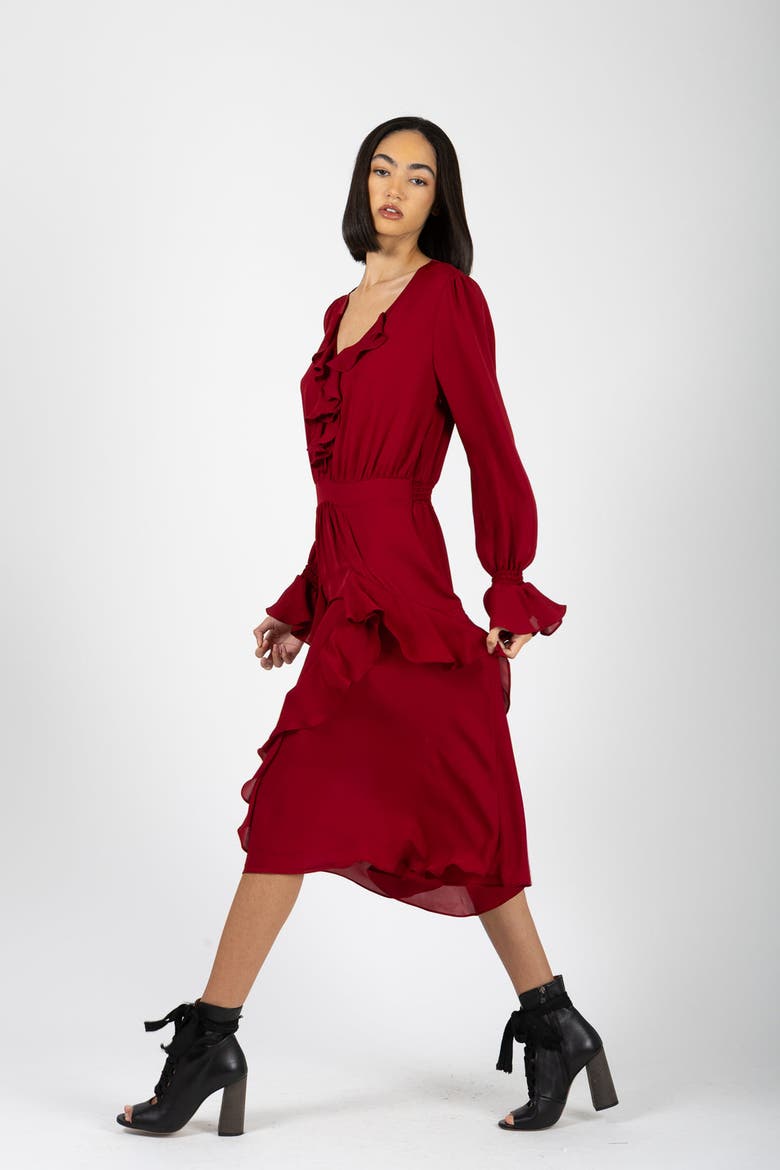 Warby Dress, Alternate, color, Crimson Red