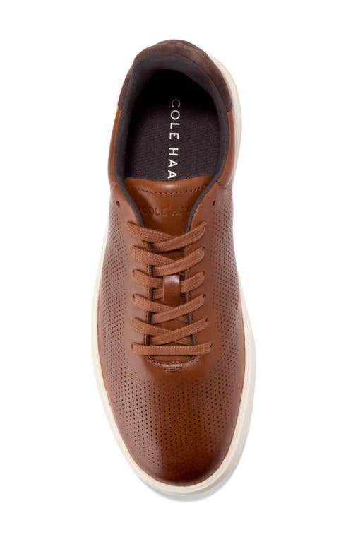 Cole Haan Grand Crosscourt Modern Perforated Sneaker In British Tan/ch Dk Cho