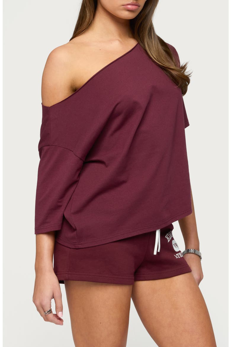 Davida Off the Shoulder Top, Alternate, color, WINE