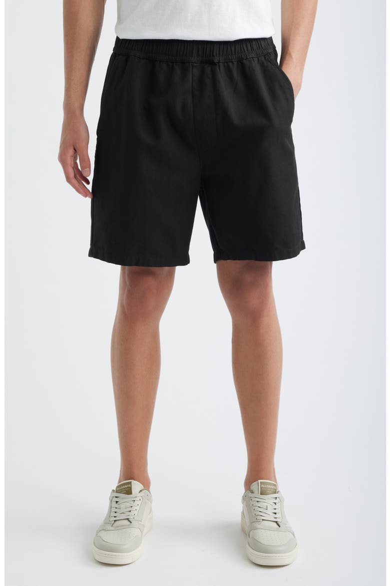 Folgate Cotton & Linen Twill Shorts, Main, color, SHADED BLACK