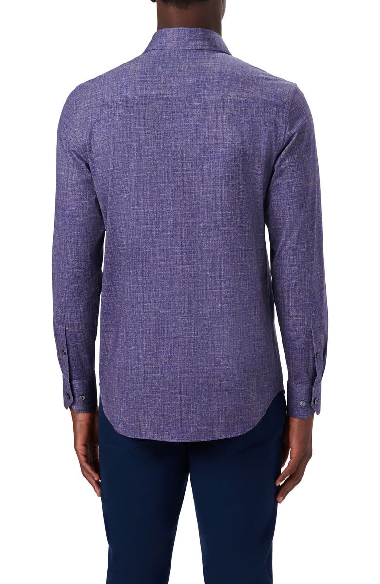 Bugatchi OoohCotton<sup>®</sup> Print Button-Up Shirt, Alternate, color, Mocha