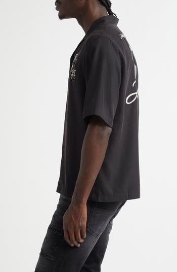 AMIRI Panther Patch Bowling Shirt | Nordstrom