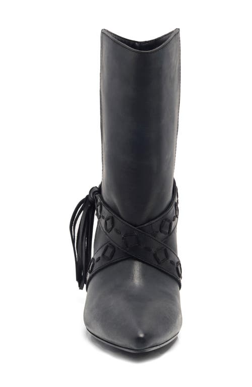Free People Bronte Belt Wrapped Western Boot In Black