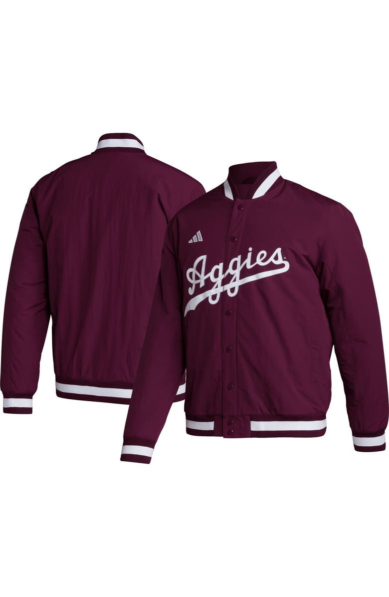 adidas Men's adidas Maroon Texas A&M Aggies Baseball Coaches Full-Snap Jacket, Main, color, 