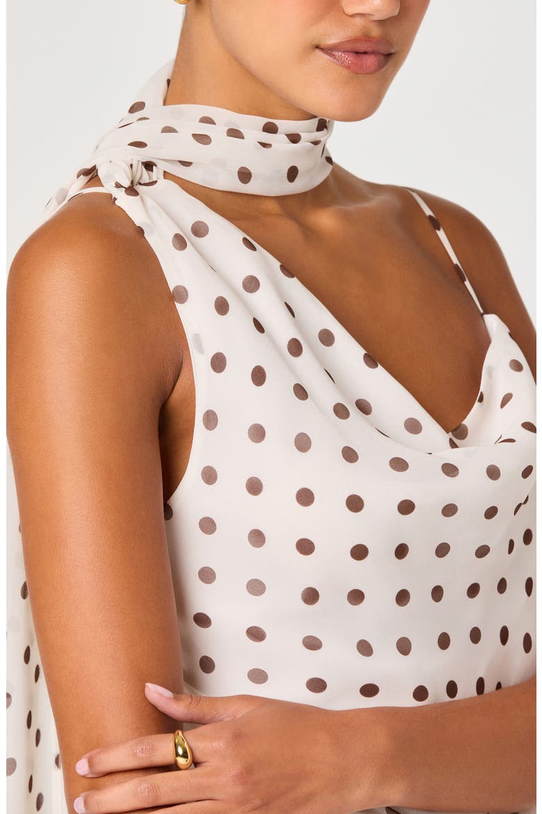 Adrie Polka Dot Asymmetric Scarf Neck Top (Women) | Nordstrom