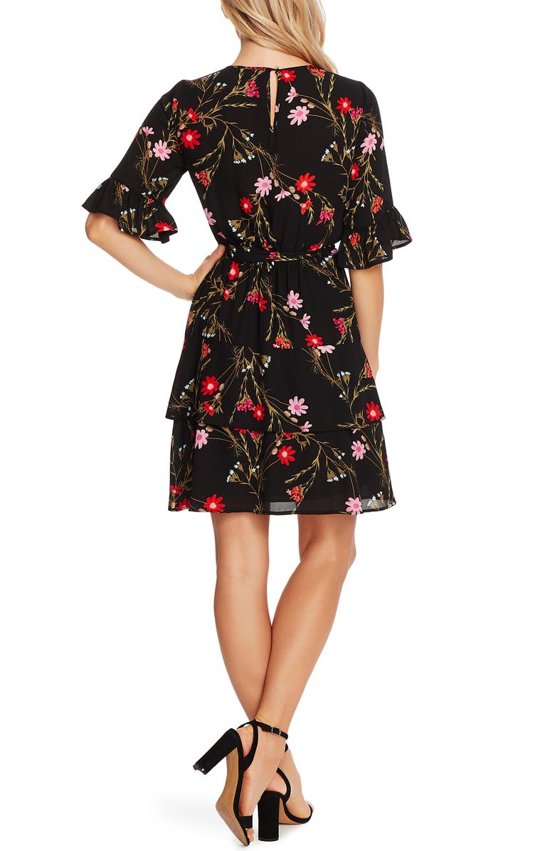 CeCe Enchanted Wildflower Ruffle Fit & Flare Dress, Alternate, color, 