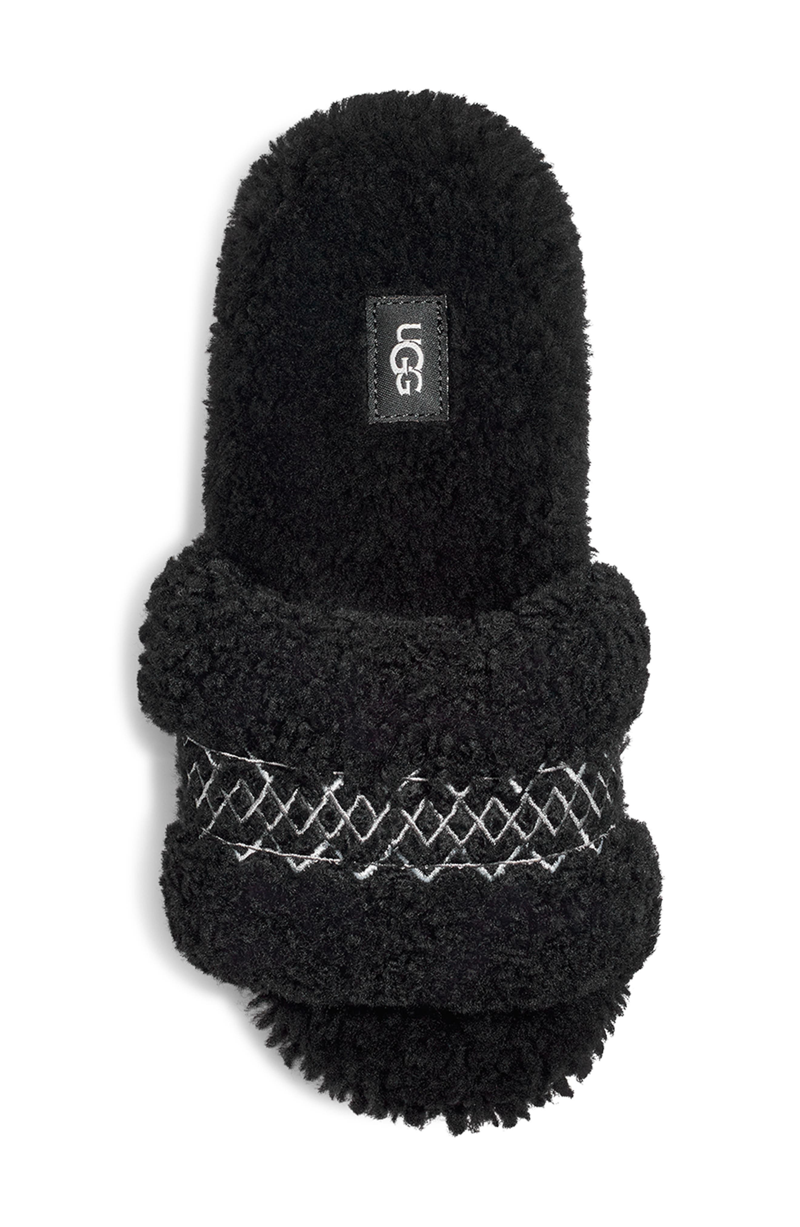 UGG<sup>®</sup> Cozetta Braid Genuine Shearling & Faux Shearling Slide Sandal, Alternate, color, 