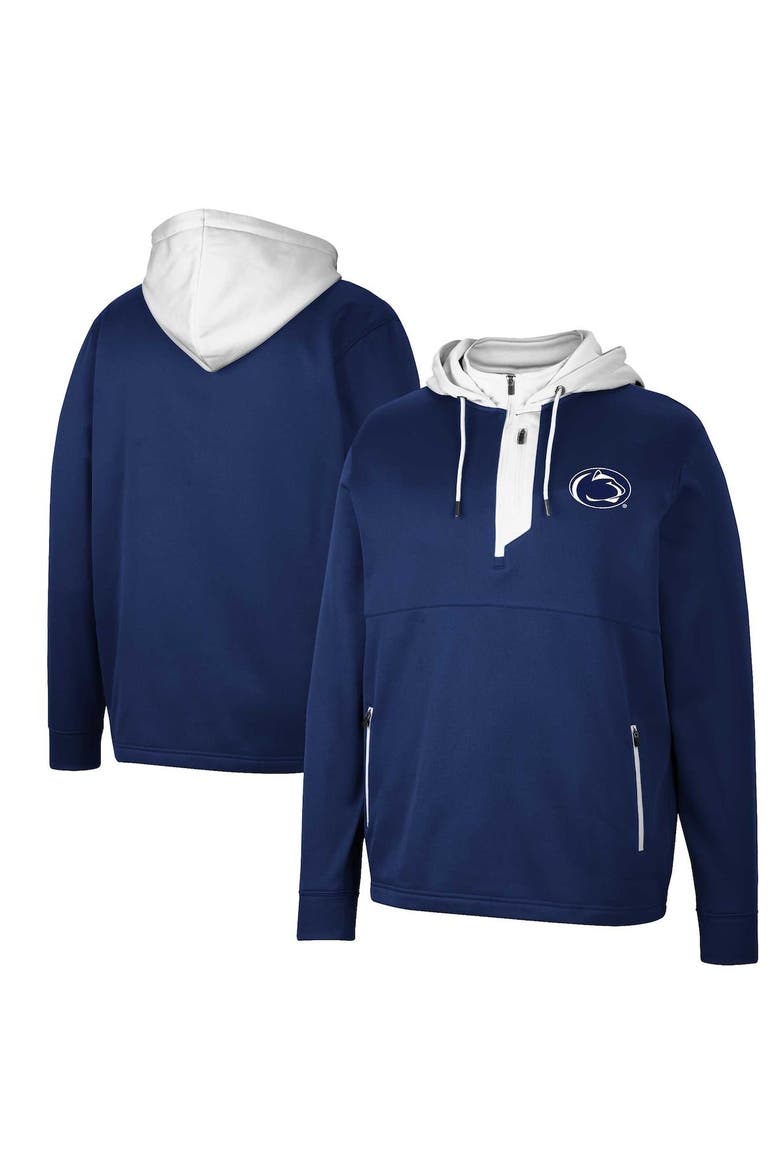 Men's Colosseum Navy Penn State Nittany Lions Luge 3.0 Quarter-Zip Hoodie, Main, color, Navy