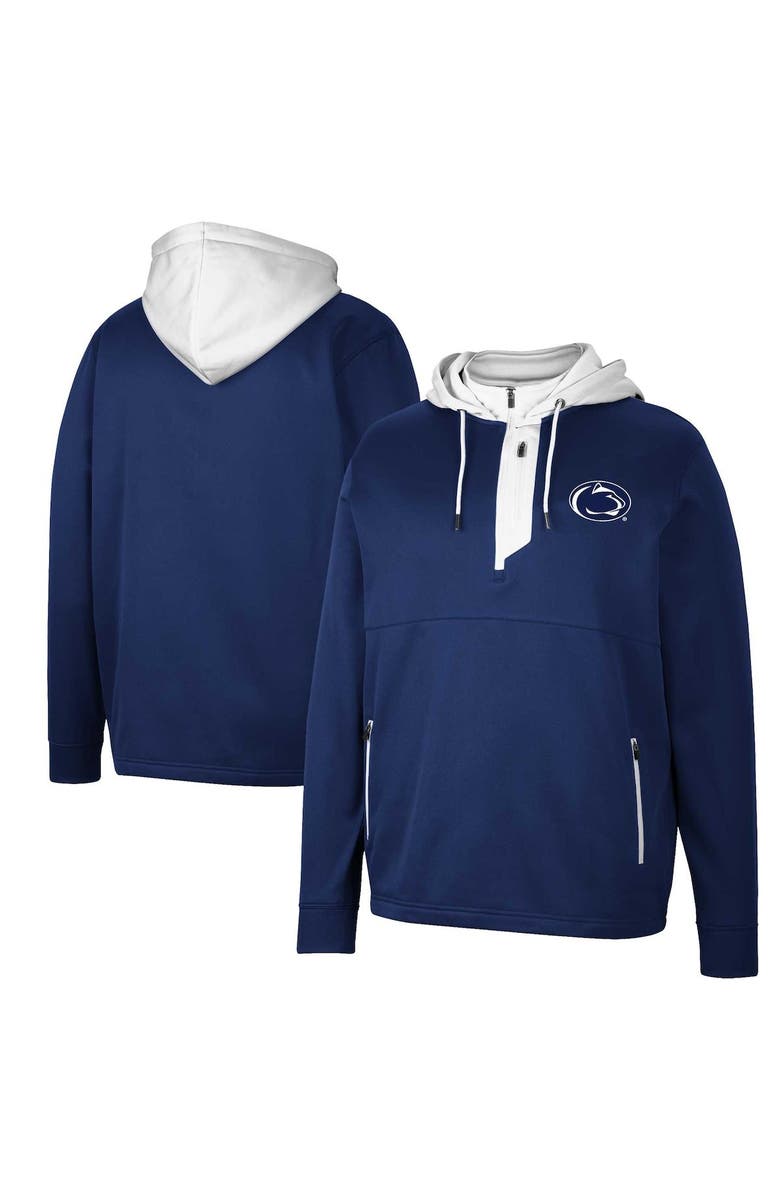 COLOSSEUM Men's Colosseum Navy Penn State Nittany Lions Luge 3.0 Quarter-Zip Hoodie, Main, color, 