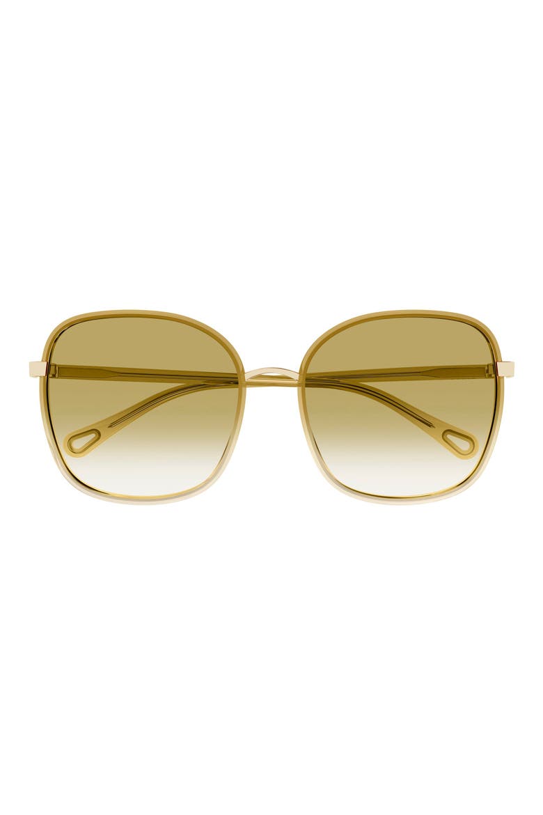 56mm Gradient Square Sunglasses, Main, color, BEIGE