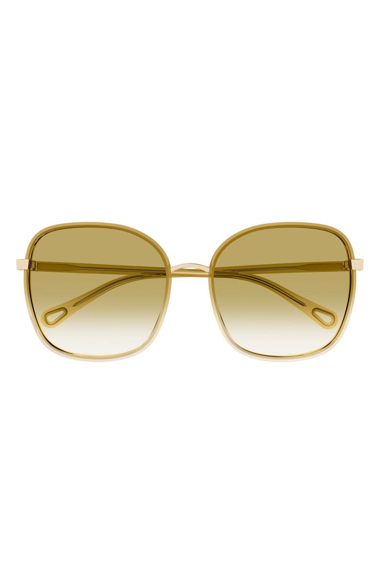Chloé 56mm Gradient Square Sunglasses, Main, color, Beige