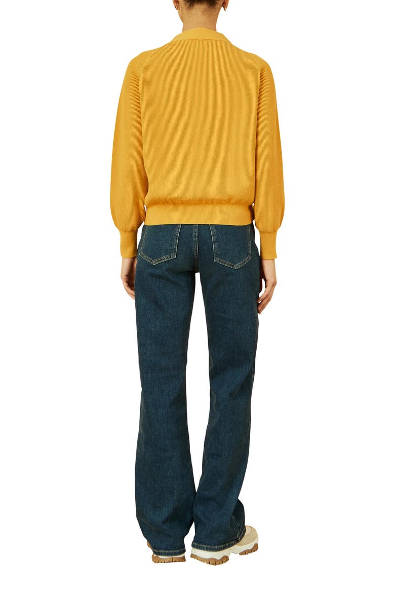 Knitted Stitch Detail Cardigan, Alternate, color, Mustard
