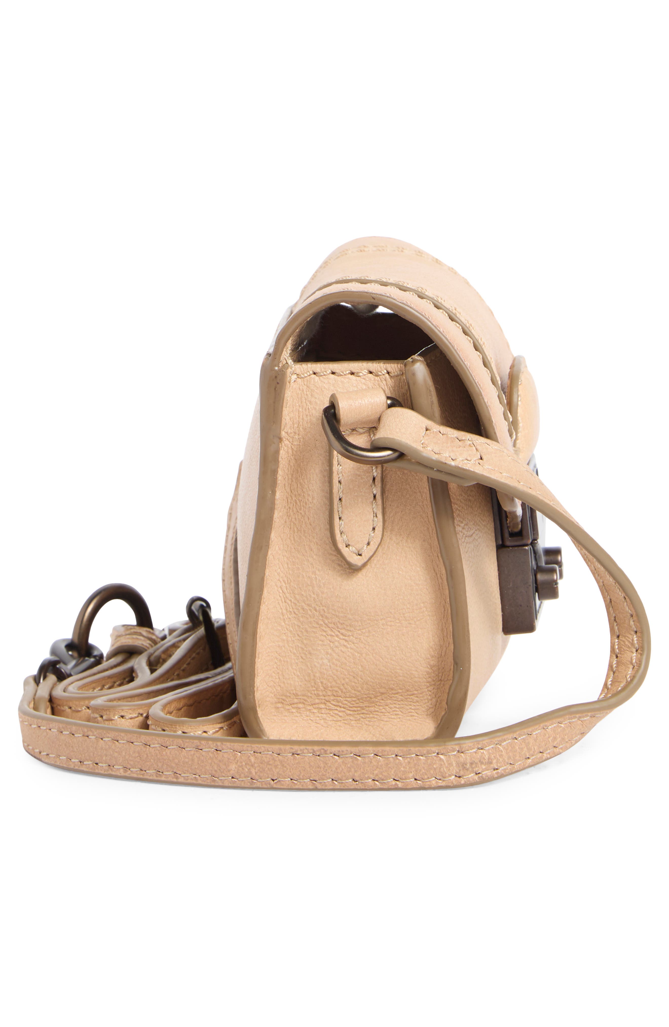Frye Alex 4-Way Mini Leather Bag, Alternate, color, Beige