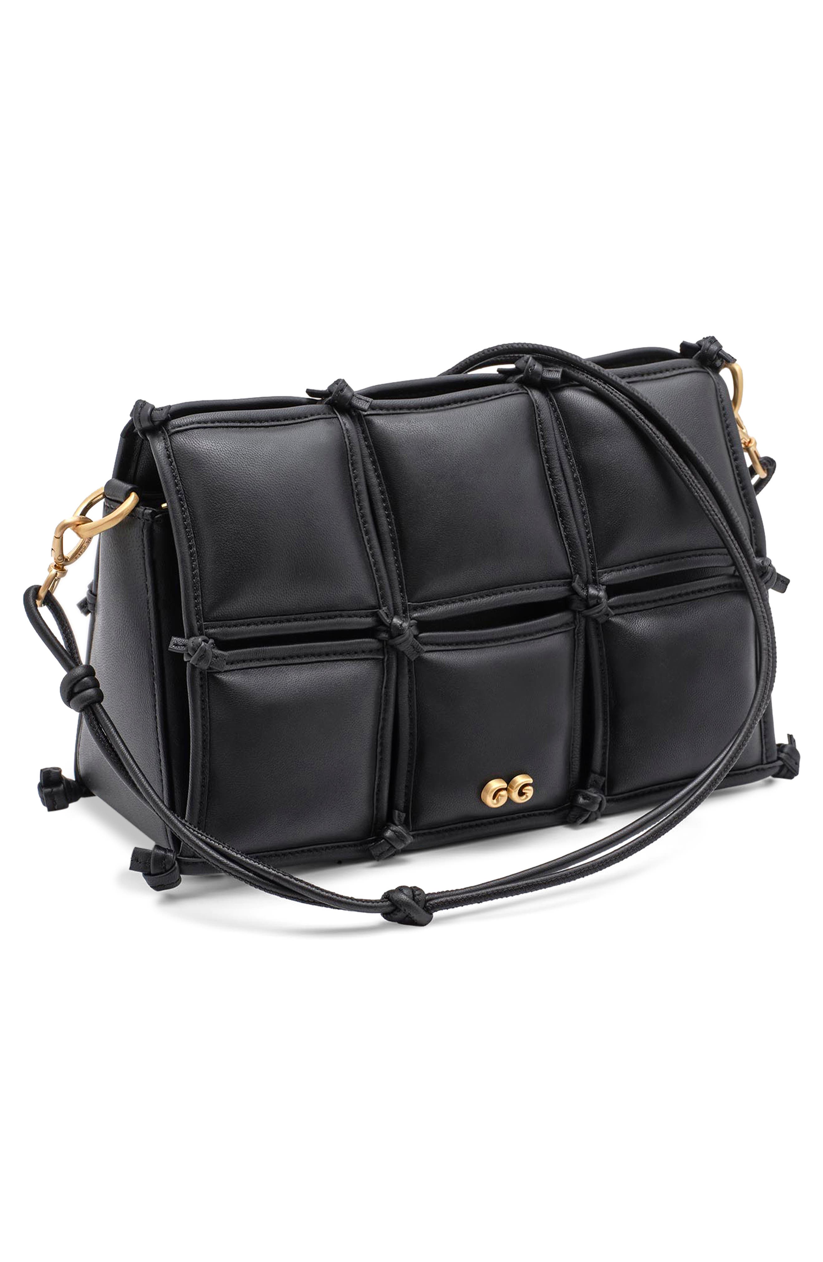 Cult Gaia Prue Patchwork Leather Crossbody Bag, Alternate, color, Black
